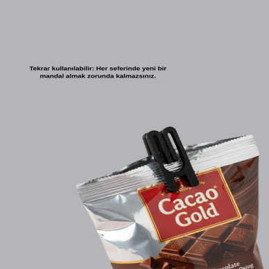 Tekrar Kullanılabilir Poşet Mandalı Siyah 6’lı Set