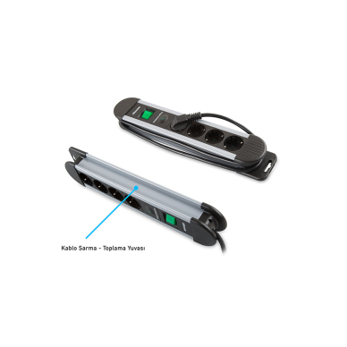 S-LINK Swapp SPGKS05 5 Soket Akım Korumalı Priz 1.5Mt Kablo 900 Joule (Gri) %100 Bakır(1923)