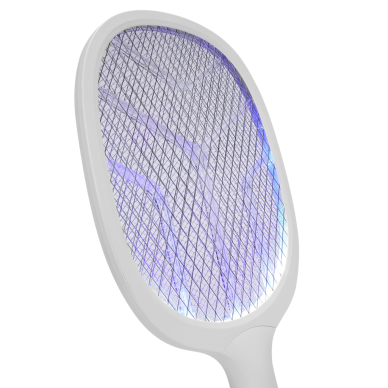 ASONIC AS-A25 Beyaz-Gri 3000V Raket Tipi UV Mor Işıklı 1200mAh Bataryalı Şarj Edilebilir Sinek Öldürücü(1923)