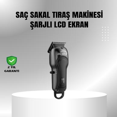 7000 RPM Güçlü Motorlu LCD Göstergeli Şarjlı Tıraş Makinesi