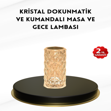 Kristal Tasarımlı RGB LED Gece Lambası – Kumandalı Renk Değiştiren Dekoratif Işık