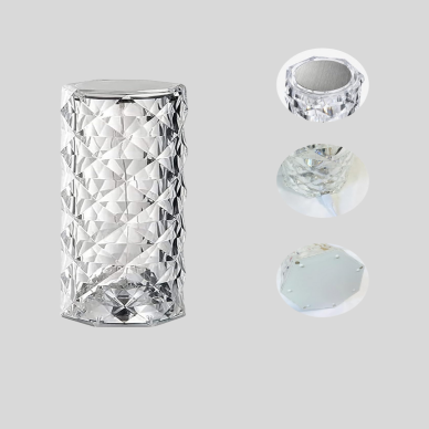 Kristal Tasarımlı RGB LED Gece Lambası – Kumandalı Renk Değiştiren Dekoratif Işık