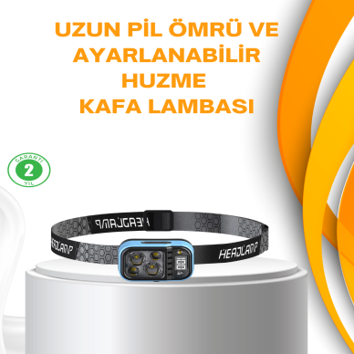 Su Geçirmez LED Kafa Lambası 53 Çalışma Modu Güç Ekranlı