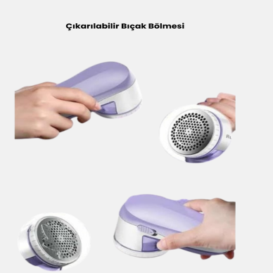 Şarjlı Tiftik Temizleyici – Çıkarılabilir Hazneli Anti-Statik Fırçalı USB Şarjlı