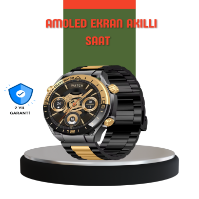 Amoled Ekran Akıllı Saat Bluetooth 5.1 Çağrı Destekli 3 Bileklikli