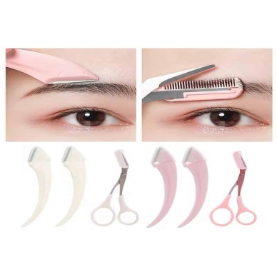 Taraklı Kaş Bıyık Makası Ve Kaş Ustura Seti Kaş Bıyık Tüy Alma Epilasyon Aleti 2li Set