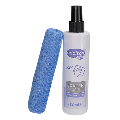 ADDISON 300871 Ekran Temizleyici Sprey 250ml. Microfiber Bez ile Birlikte(1923)