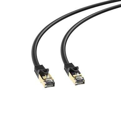 S-LINK MM-CAT705 CAT7 Patch 5Mt Gold Uçlu   FTP CCA Ağ Bağlantı Kablosu (Siyah)(1923)