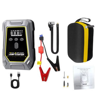 Akü Takviye Lastik Şişirme ve Powerbank Özellikli Çok Fonksiyonlu Cihaz