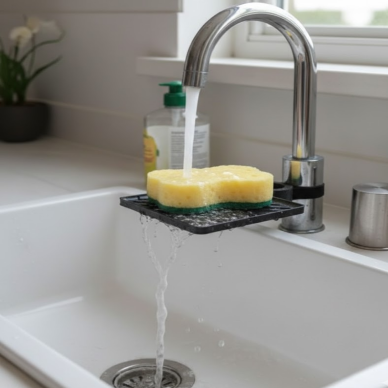Damlama Tepsili Musluk Sünger Tutucu Tezgâh Üstü Düzenleyici