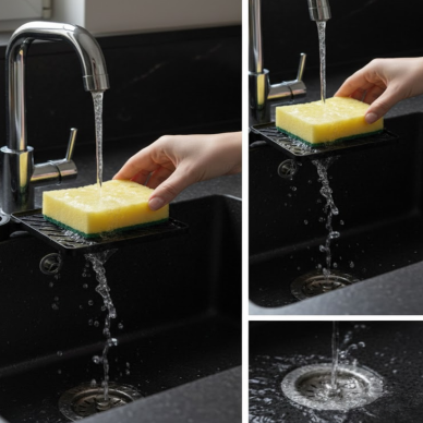 Damlama Tepsili Musluk Sünger Tutucu Tezgâh Üstü Düzenleyici