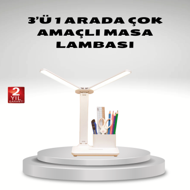 Kısılabilir LED Masa Lambası – Kalemlik ve Telefon Standlı Göz Yormayan Işık