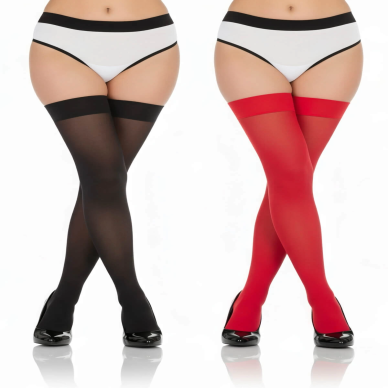 2li Renkli Dantelsiz 20 Denye Dizüstü Jartiyer Çorabı