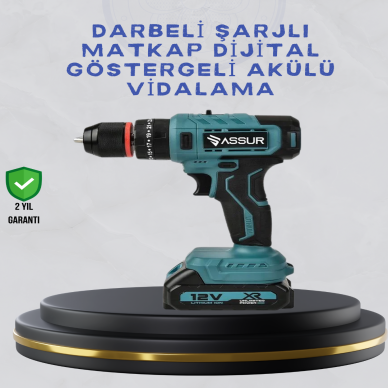Çift Bataryalı Şarjlı Matkap Dijital Ekranlı Set