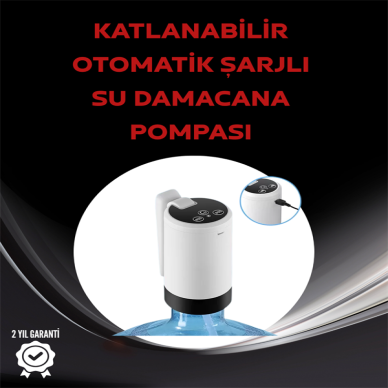 Otomatik Şarjlı Damacana Pompası Ev Ofis Kamp Kullanım
