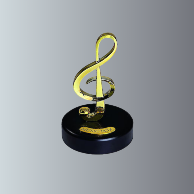 Altın Nota Sol Anahtarı Müzik Box Döner Mekanizmalı Hediyelik