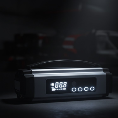 Dijital Göstergeli Akü Takviye Cihazı Lastik Şişirme Powerbank ve LED Işık Özellikli