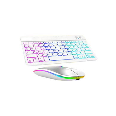 Türkçe Q Aydınlatmalı Klavye Mouse Seti Kablosuz Bluetooth Destekli