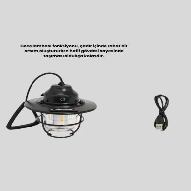 Taşınabilir Retro Çam Konisi Kamp Lambası Gece Işığı Su Geçirmez