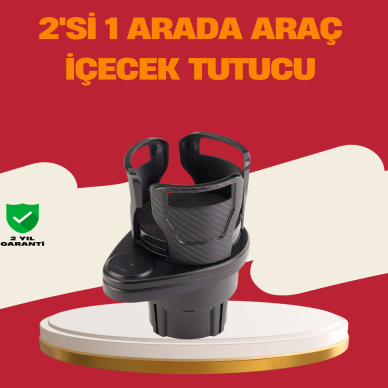 Otomobil Bardak Tutucu İkisi Bir Arada 360° Dönebilen Geniş Kapasiteli