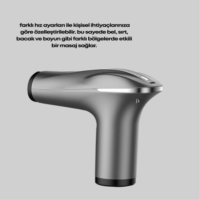 Portatif Şarjlı Masaj Tabancası 4 Başlık Derin Doku Masaj Aleti