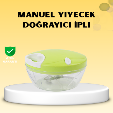 Manuel Yiyecek Doğrayıcı İpli Hızlı Pratik Sebze Kıyıcı
