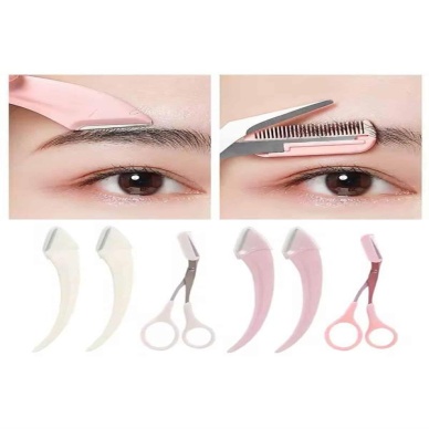 Taraklı Kaş Bıyık Makası Ve Kaş Ustura Seti Kaş Bıyık Tüy Alma Epilasyon Aleti 2li Set