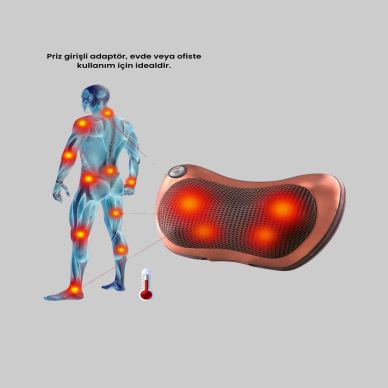 Ergonomik Derin Yoğurmalı Boyun Bel Sırt Masaj Cihazı Priz Çakmak Girişli