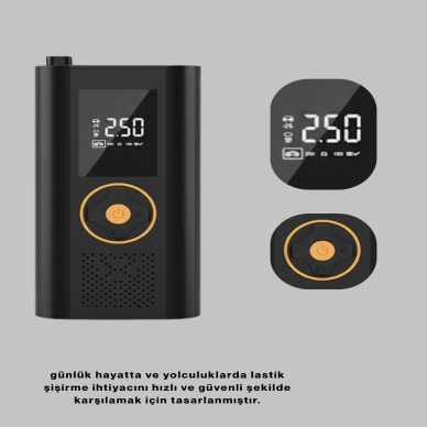 Dijital Göstergeli Taşınabilir Hava Kompresörü Güçlü Şişirme Performansı