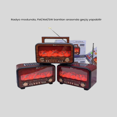 Solar Şarjlı Şömine Alev Efektli Bluetooth Hoparlör 7W Taşınabilir Ses Sistemi