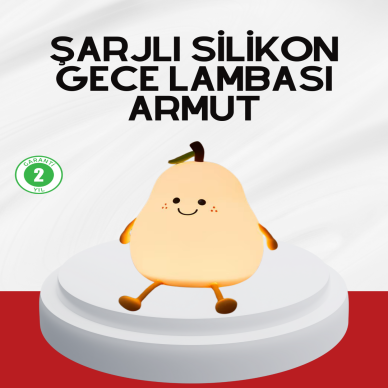 USB Şarjlı Armut Gece Lambası Dokunmatik Renk Değişimli