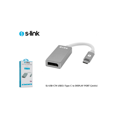 S-LINK SL-USB-C74 Type-C to DISPLAY PORT (DP) Metal Çevirici(1923)