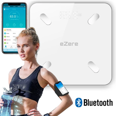 EZERE Body Composition Scale Yağ Ölçer Fonksiyonlu Akıllı Bluetooth Tartı Baskül-(5775)