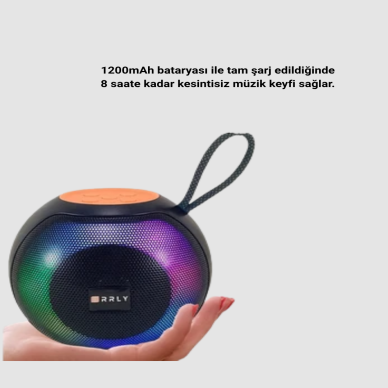 Taşınabilir Bluetooth Hoparlör – RGB Işıklı Güçlü Bas ve 8 Saat Pil Ömrü