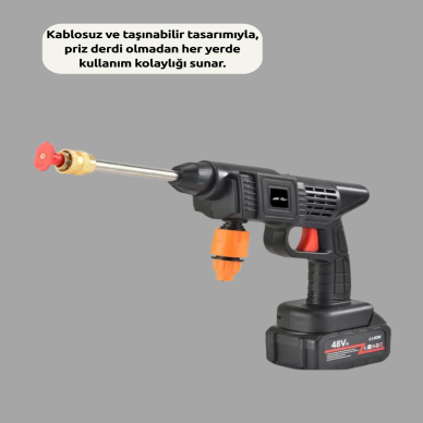 Akülü Basınçlı Yıkama Tabancası 450PSI Su Püskürtme Makinesi