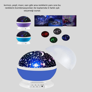 Çocuk Gece Lambası 6 Modlu Renkli LED Enerji Tasarruflu Masal Işığı