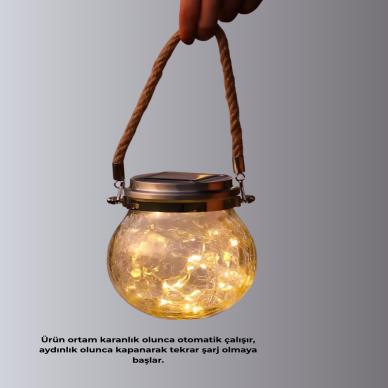 Bahçe ve Teras İçin Solar Cam Sarkıt LED Aydınlatma