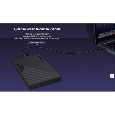 HIKSEMI HS-HUB-MHB201 USB3.0 25" Disk Kutusu. (SSD ve HDD Destekler 5Gbps Siyah Win Mac-OS Linux Android)(1923)