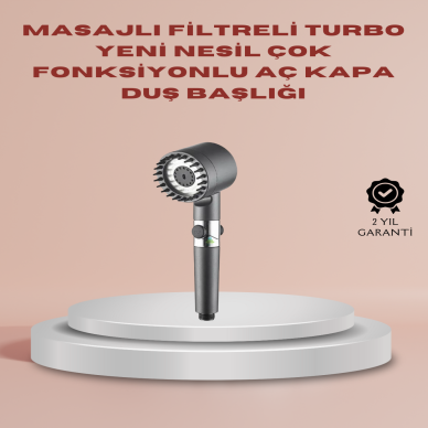 Filtreli Masaj Özellikli Duş Başlığı Aç Kapa Tuşlu