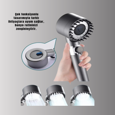 Filtreli Masaj Özellikli Duş Başlığı Aç Kapa Tuşlu