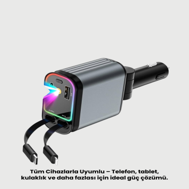 Renault Peugeot Citroen Fiat Araçlar için Hızlı Şarjlı Araç Çakmaklık Adaptörü