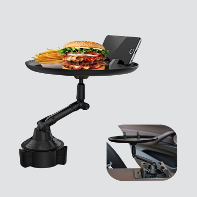 Araç Bardaklık Tepsisi 360° Dönebilen Kol Ayarlı Geniş Yemek Alanlı