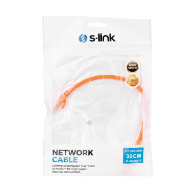 S-LINK SL-CAT6030TR CAT6 Patch 30CM Kablo(Turuncu)(1923)