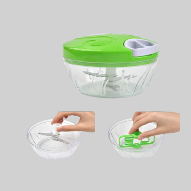 El Tipi Yiyecek Kıyıcı Üç Bıçaklı Pratik Doğrayıcı