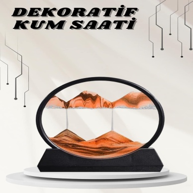 Dekoratif Kum Sulu Kum Saati Yuvarlak Şık Kum Tablosu Kum Saati Şeklinde Kum Tablo