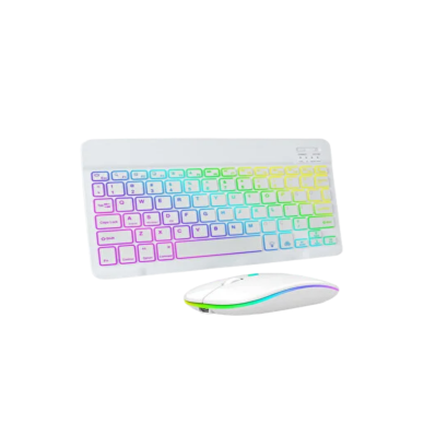 Bluetooth Klavye Mouse Seti Aydınlatmalı Türkçe Q Ergonomik Tasarım