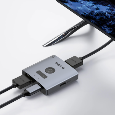 S-LINK SL-LU602C 2xHDMI 1Type-C 4K 60Hz Monitör Çoklayıcı (1PC-2Monitör veya 2PC- 1Monitör) Çift Yönlü Switch(1923)