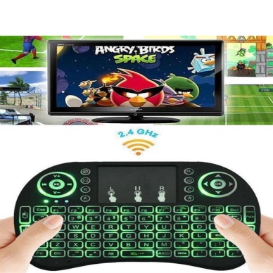 Kablosuz Türkçe Q Klavye RGB Işıklı Televizyon Ps3 Dokunmatik Mouse