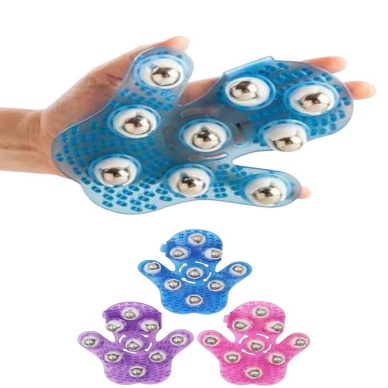 9 Bilyeli El Şeklinde Omuz Bacak Masaj Aleti Masaj Eldiveni Giyilebilir Plastik Vücut Sıkılaştırıcı