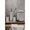 Puantiyeli Beyaz Renk Metal 4 Lü Banyo Seti
